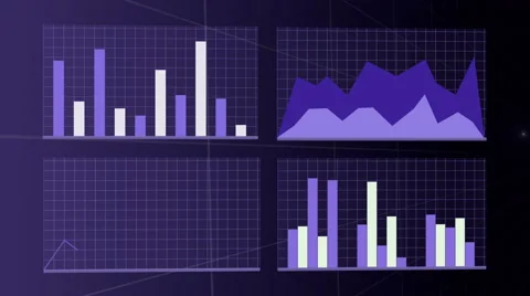 Growing graph charts on a grid Stock Footage 67287643