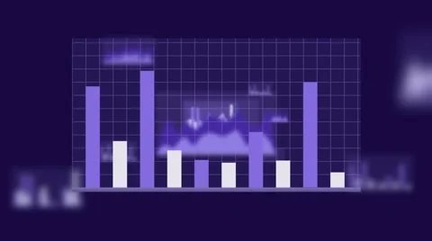 Growing graph charts on a grid Stock Footage 67319449