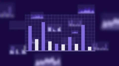 Growing graph charts on a grid Stock Footage 67347966
