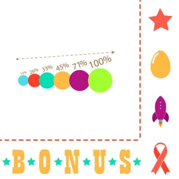 Growing graph computer symbol Illustrazione stock