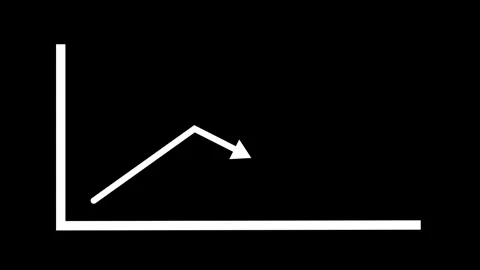 Growing graph icon animation on black background Stock Footage 296544787