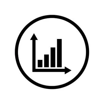 Growing Graph Icon in Circle line - vector iconic design Stock Illustration