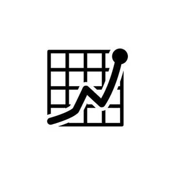 Growing Graph Icon In Flat Style Vector For App, UI, Websites. Black Icon Vec Stock Illustration