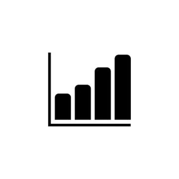 Growing Graph Icon In Flat Style Vector For App, UI, Websites. Black Icon Vec Stock Illustration