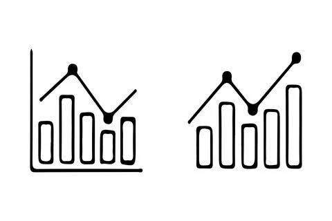 Growing graph icon logo design 스톡 일러스트