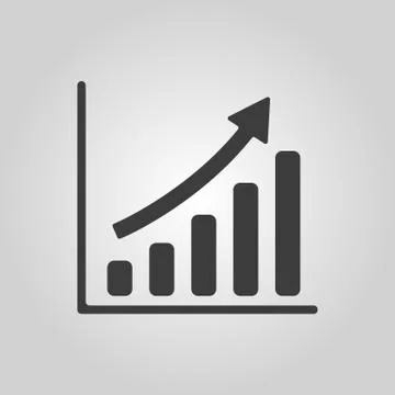 The growing graph icon. Progress symbol. Flat イラスト素材