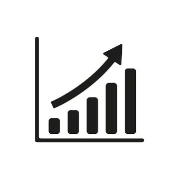 The growing graph icon. Progress symbol. Flat イラスト素材