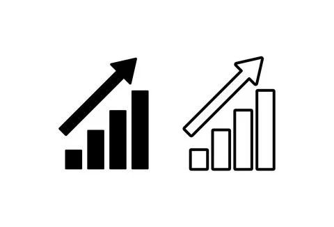 Growing graph Icon set. Chart icon. diagram icon Stock Illustration