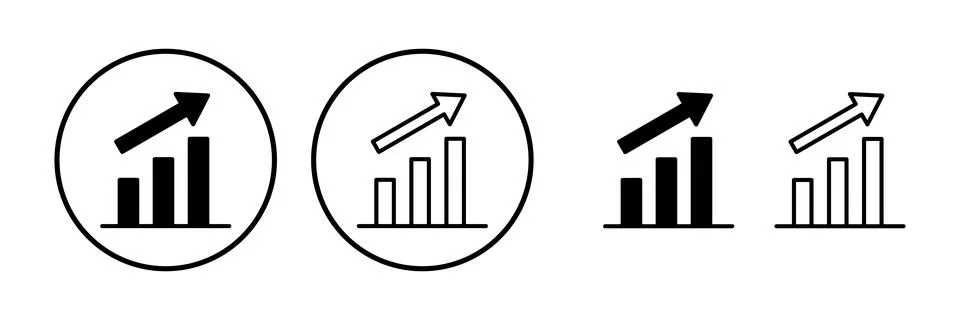 Growing graph Icon vector. Chart icon. Graph Icon Stock Illustration