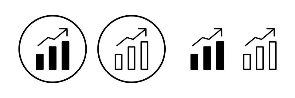 Growing graph Icon vector. Chart icon. Graph Icon Illustrazione stock