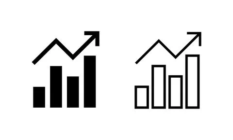 Growing graph icon vector. Chart sign and symbol. diagram icon Stock Illustration