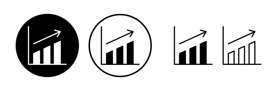 Growing graph Icon vector. Chart icon. Graph Icon Illustrazione stock