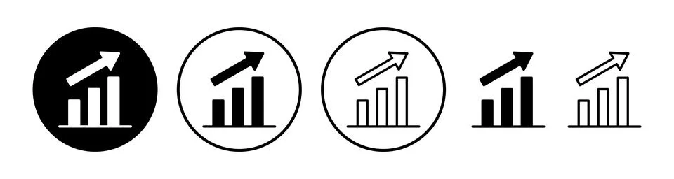 Growing graph Icon vector. Chart icon. Graph Icon 스톡 일러스트