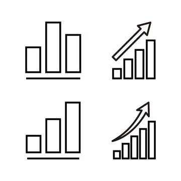 Growing graph icon vector. Chart sign and symbol. diagram icon Stock Illustration