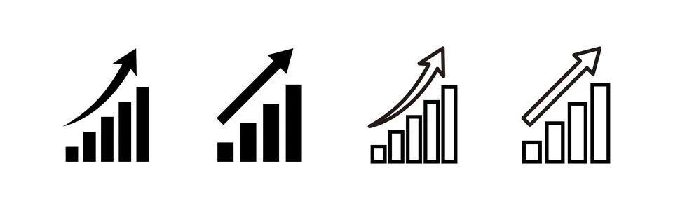 Growing graph icon vector. Chart sign and symbol. diagram icon Stock Illustration