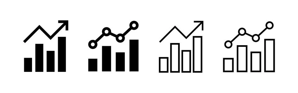 Growing graph icon vector. Chart sign and symbol. diagram icon Stock Illustration