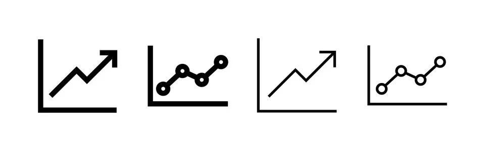Growing graph icon vector. Chart sign and symbol. diagram icon Illustrazione stock