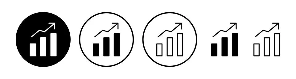 Growing graph Icon vector. Chart icon. Graph Icon 스톡 일러스트