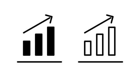 Growing graph Icon vector. Chart icon. Graph Icon Stock Illustration