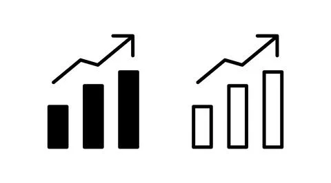 Growing graph Icon vector. Chart icon. Graph Icon Illustrazione stock