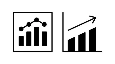 Growing graph Icon vector. Chart icon. Graph Icon Stock Illustration