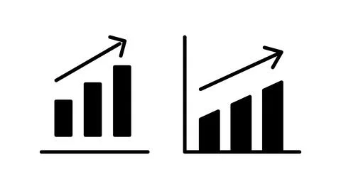 Growing graph Icon vector. Chart icon. Graph Icon Stock Illustration