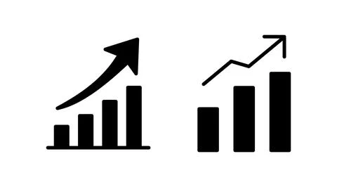 Growing graph Icon vector. Chart icon. Graph Icon Illustrazione stock