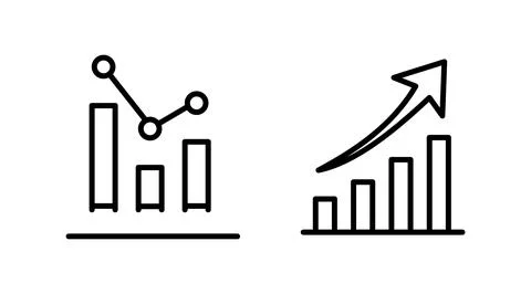 Growing graph Icon vector. Chart icon. Graph Icon Stock Illustration