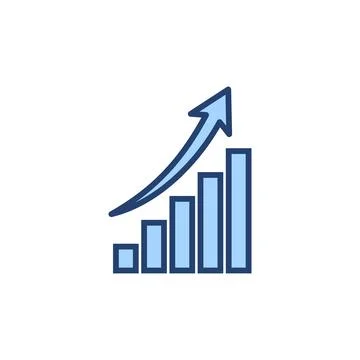 Growing graph icon vector. Chart sign and symbol. diagram icon Stock Illustration