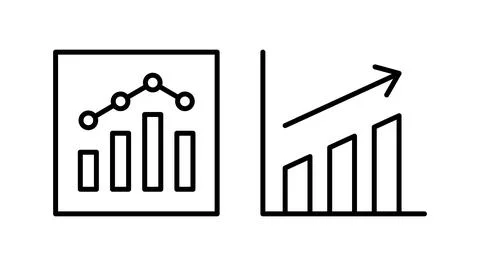 Growing graph Icon vector. Chart icon. Graph Icon Illustrazione stock