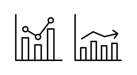 Growing graph Icon vector. Chart icon. Graph Icon Illustrazione stock