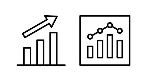 Growing graph Icon vector. Chart icon. Graph Icon Illustrazione stock