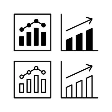 Growing graph Icon vector. Chart icon. Graph Icon Illustrazione stock