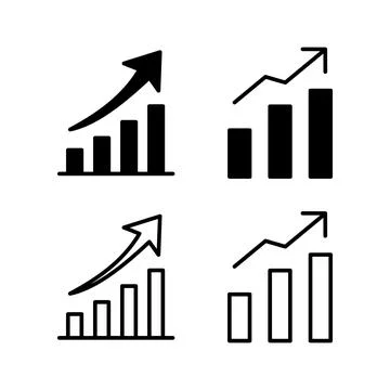 Growing graph Icon vector. Chart icon. Graph Icon Illustrazione stock