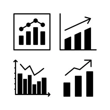 Growing graph Icon vector. Chart icon. Graph Icon Illustrazione stock