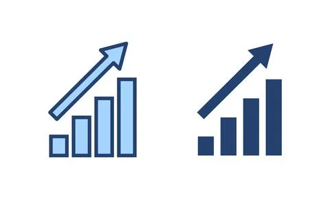 Growing graph icon vector. Chart sign and symbol. diagram icon Stock Illustration