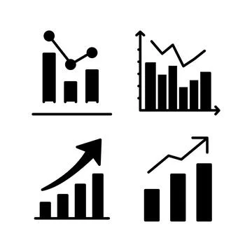 Growing graph Icon vector. Chart icon. Graph Icon Illustrazione stock
