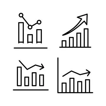 Growing graph Icon vector. Chart icon. Graph Icon Illustrazione stock
