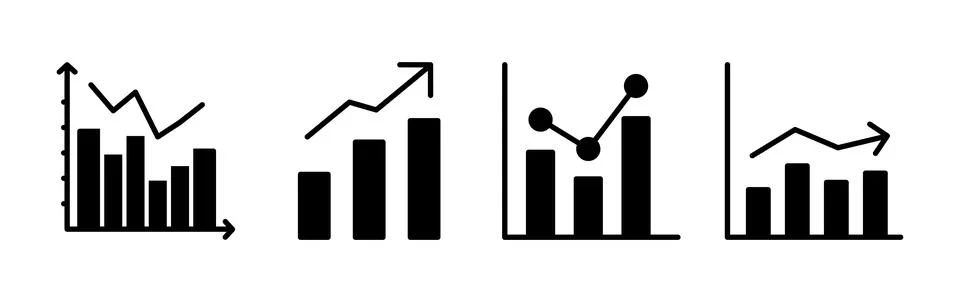 Growing graph Icon vector. Chart icon. Graph Icon Illustrazione stock