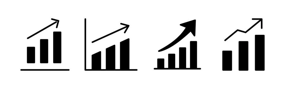 Growing graph Icon vector. Chart icon. Graph Icon Stock Illustration