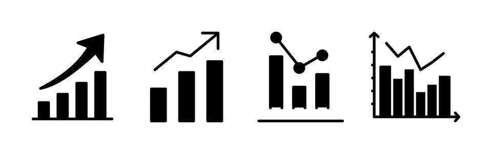 Growing graph Icon vector. Chart icon. Graph Icon Stock Illustration