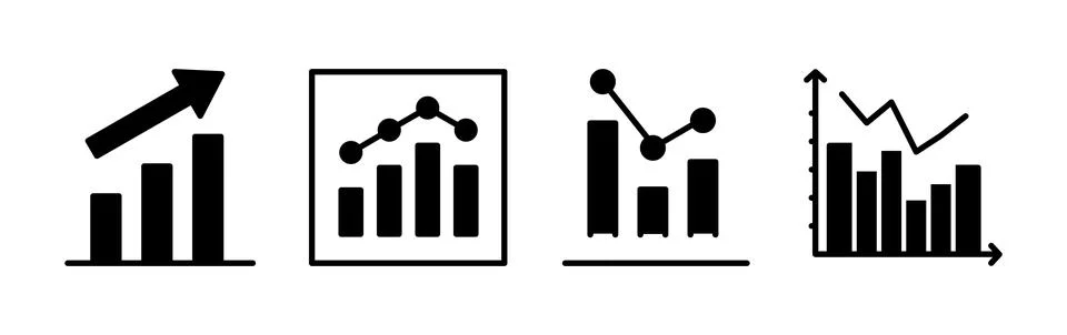 Growing graph Icon vector. Chart icon. Graph Icon Illustrazione stock