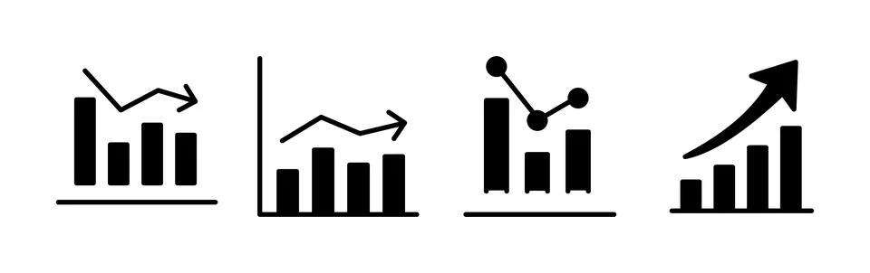 Growing graph Icon vector. Chart icon. Graph Icon Stock Illustration
