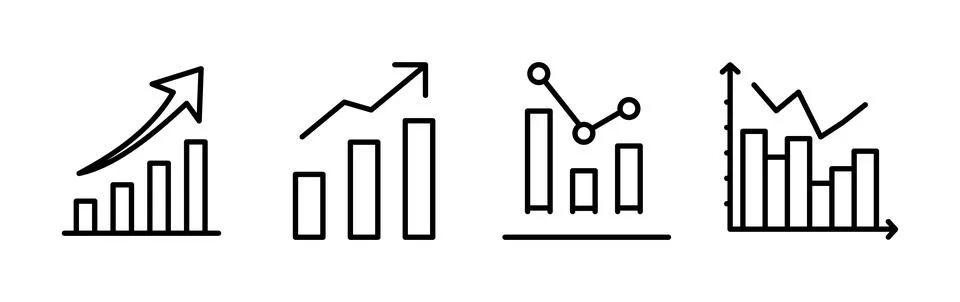 Growing graph Icon vector. Chart icon. Graph Icon Illustrazione stock