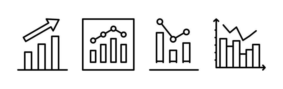 Growing graph Icon vector. Chart icon. Graph Icon Illustrazione stock