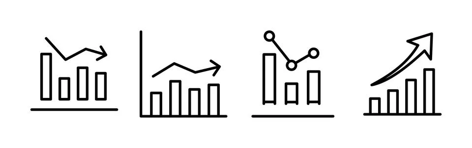 Growing graph Icon vector. Chart icon. Graph Icon Stock Illustration