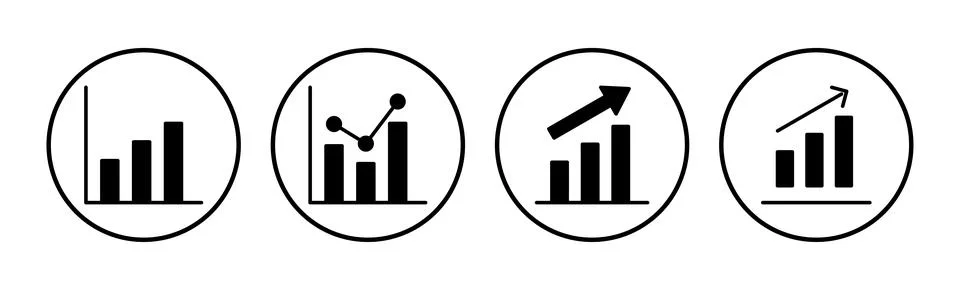 Growing graph Icon vector. Chart icon. Graph Icon Illustrazione stock
