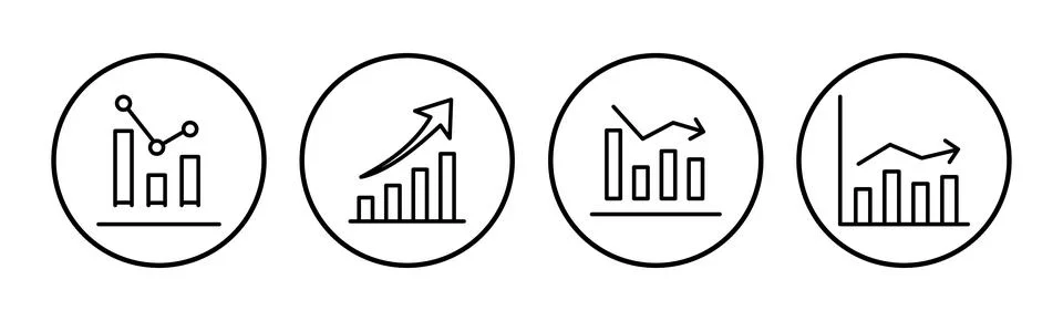 Growing graph Icon vector. Chart icon. Graph Icon Illustrazione stock