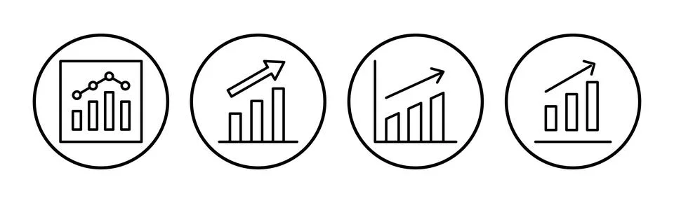 Growing graph Icon vector. Chart icon. Graph Icon イラスト素材