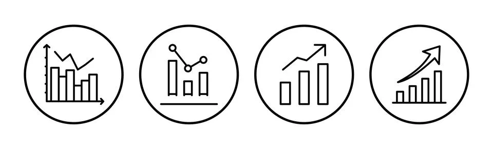 Growing graph Icon vector. Chart icon. Graph Icon Illustrazione stock